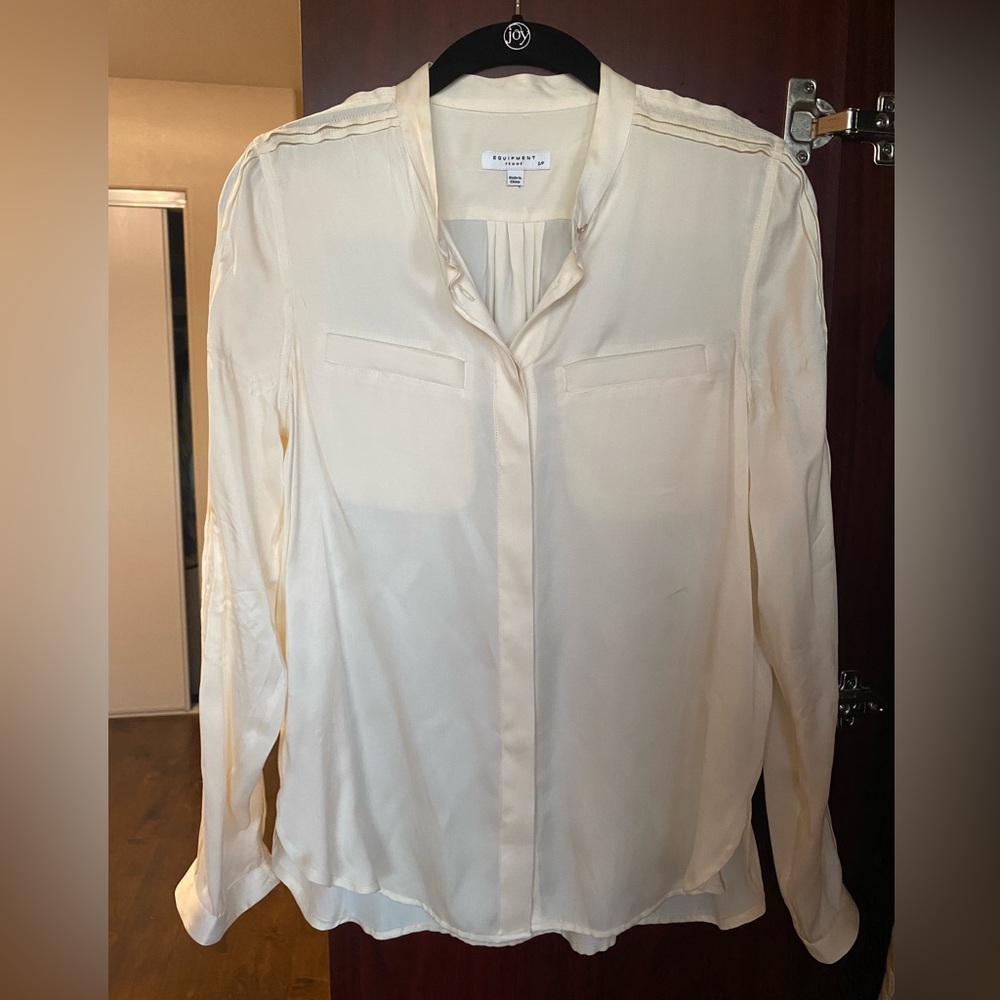 Equipment Cream Silk Blouse